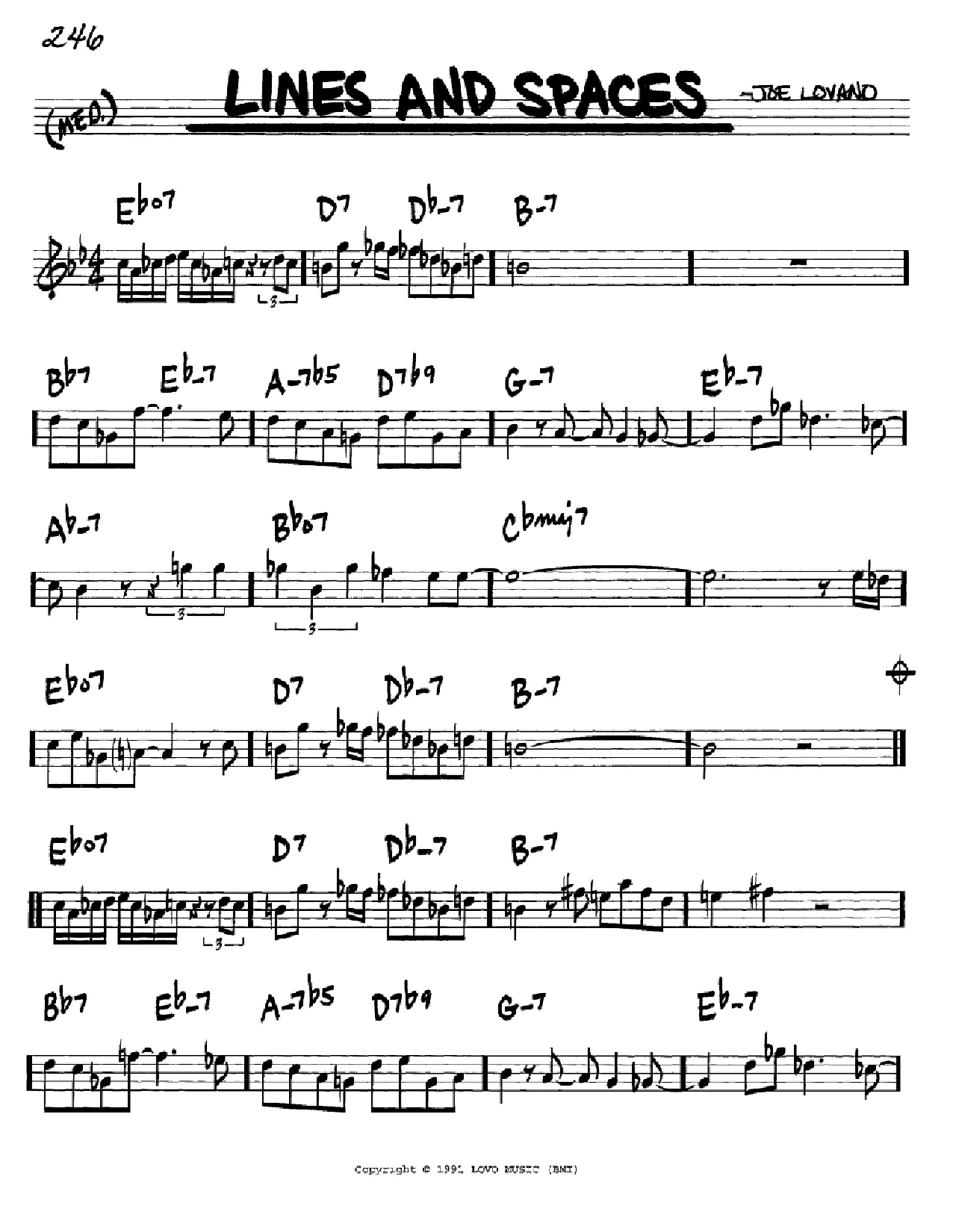 Joe Lovano Lines And Spaces Sheet Music