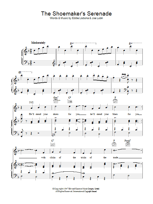 Joe Lubin The Shoemaker's Serenade Sheet Music