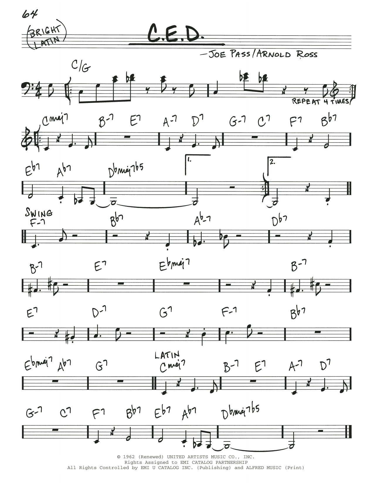 Joe Pass C.E.D. Sheet Music