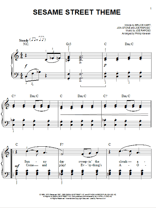 Joe Raposo Sesame Street Theme (arr. Phillip Keveren) Sheet Music