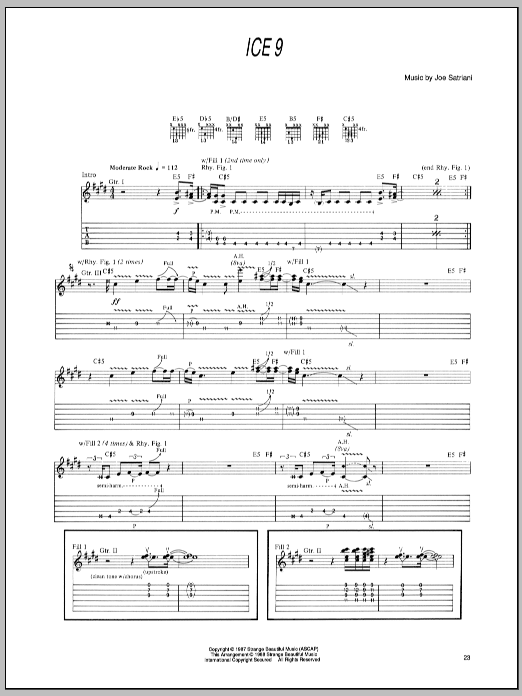 Joe Satriani Ice 9 Sheet Music