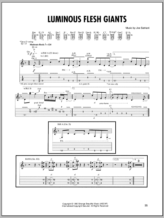 Joe Satriani Luminous Flesh Giants Sheet Music