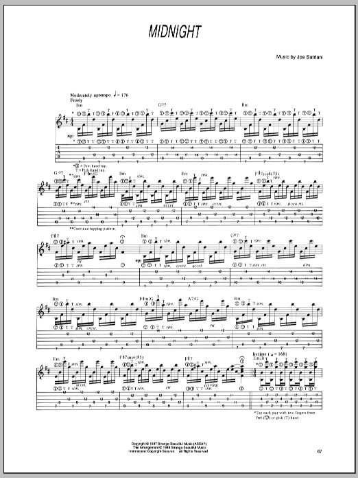 Joe Satriani Midnight Sheet Music
