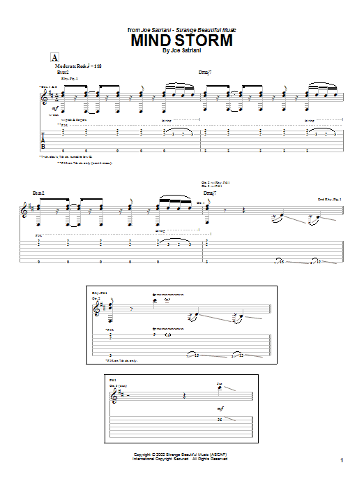 Joe Satriani Mind Storm Sheet Music