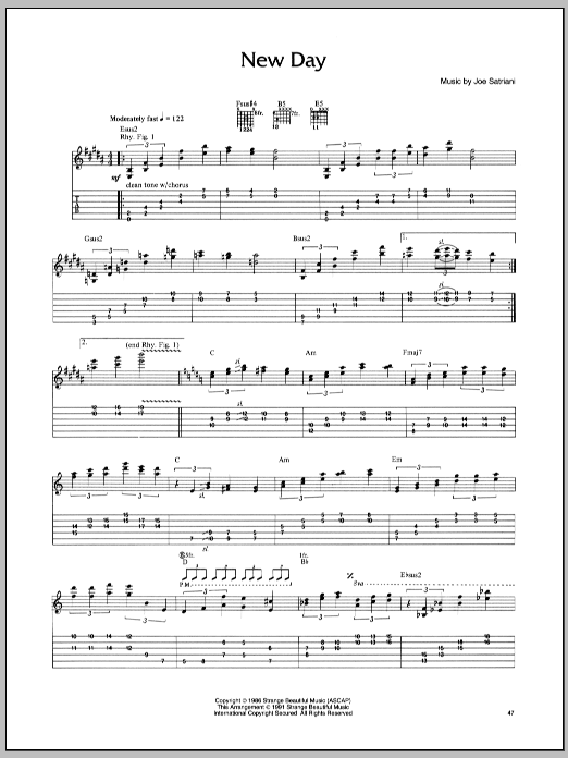 Joe Satriani New Day Sheet Music