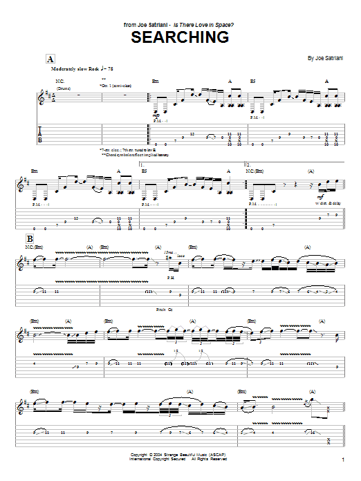 Joe Satriani Searching Sheet Music