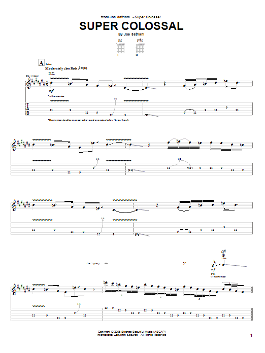 Joe Satriani Super Colossal Sheet Music