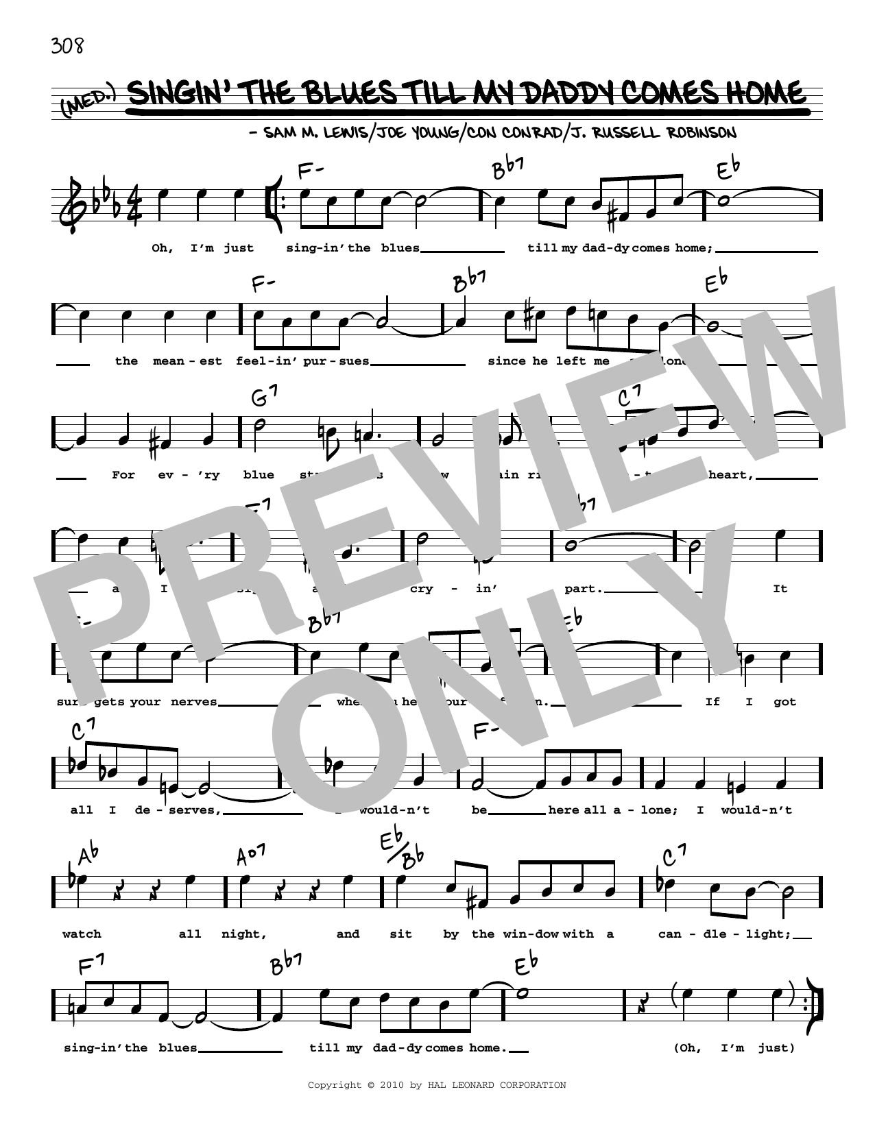 Joe Young Singin' The Blues Till My Daddy Comes Home (arr. Robert Rawlins) Sheet Music