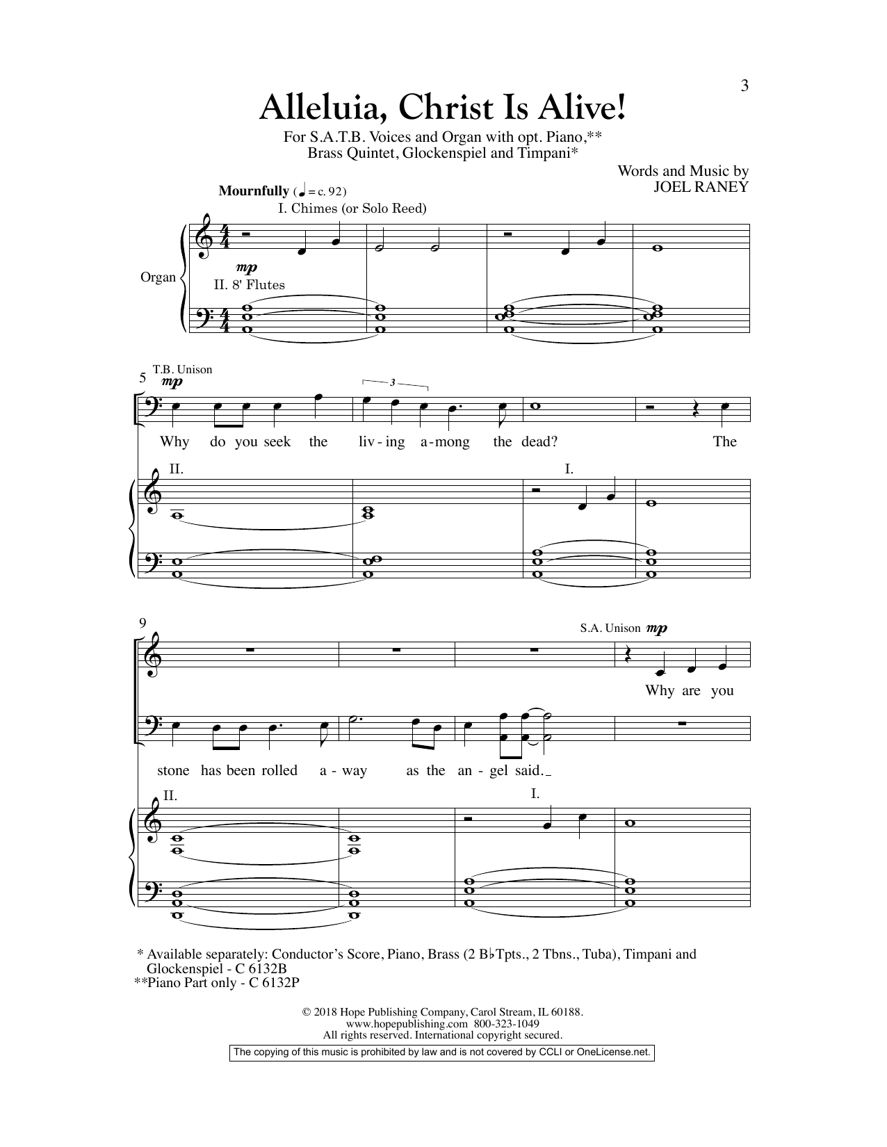 Joel Raney Alleluia, Christ Is Alive! Sheet Music