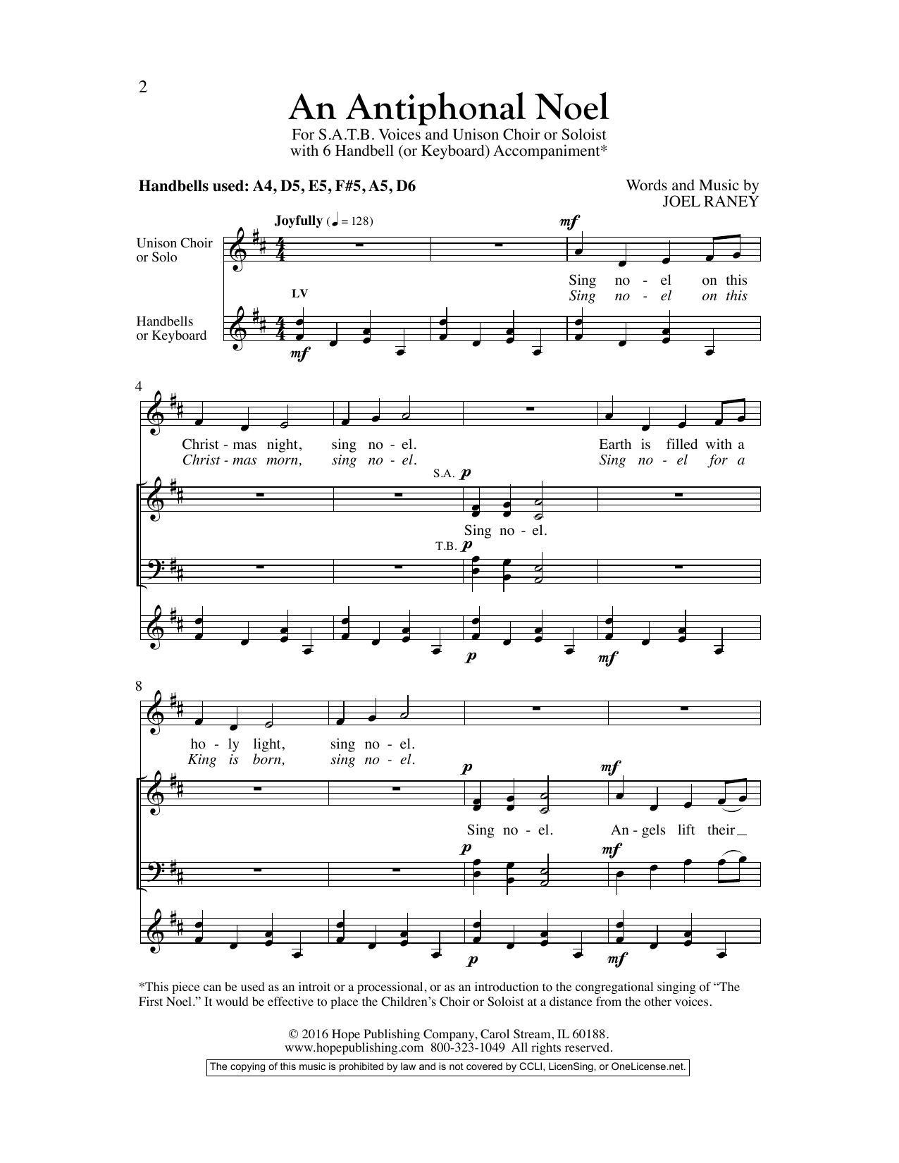 Joel Raney An Antiphonal Noel Sheet Music
