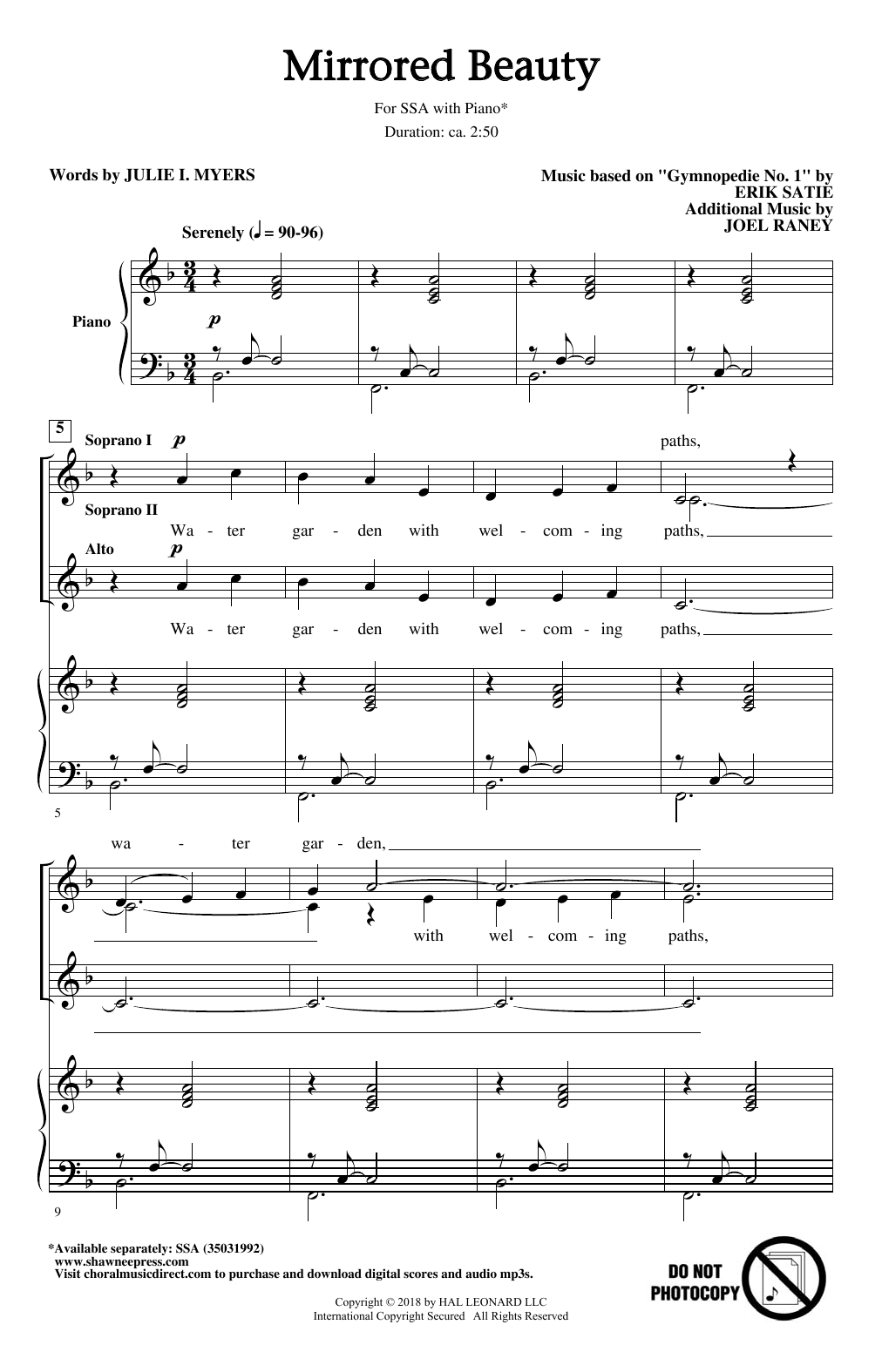 Joel Raney Mirrored Beauty Sheet Music