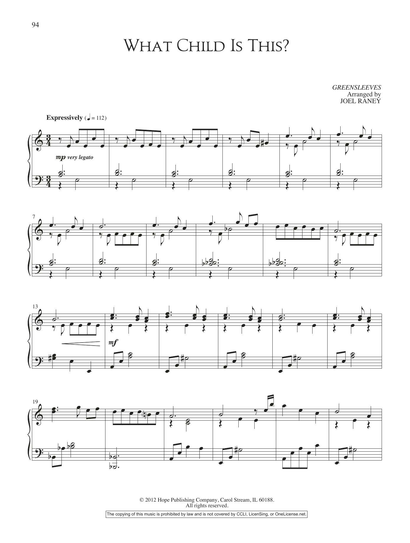 Joel Raney What Child Is This? Sheet Music