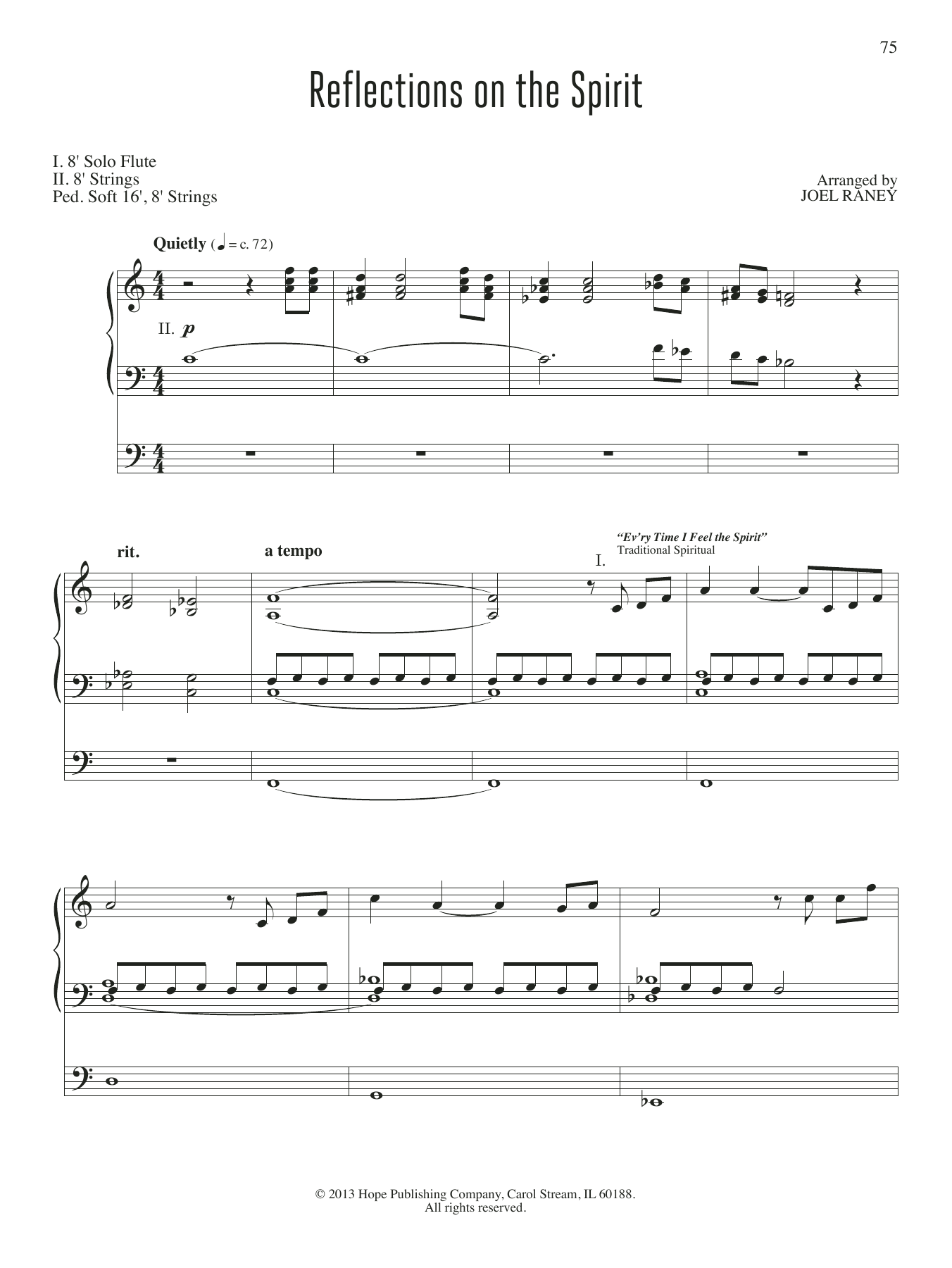 JOEL RAYNEY Reflections on the Spirit Sheet Music
