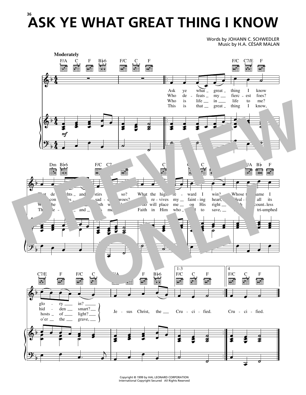 Johann C. Schwedler Ask Ye What Great Thing I Know Sheet Music