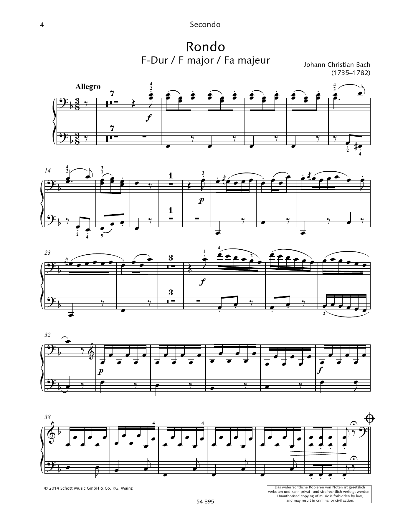 Johann Christian Bach Rondo Sheet Music