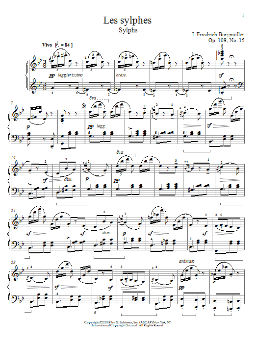 Johann Friedrich Burgmuller Sylphs Sheet Music