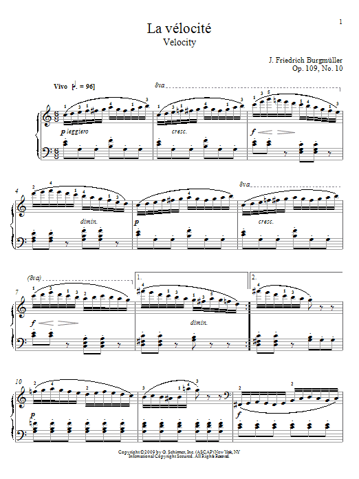 Johann Friedrich Burgmuller Velocity Sheet Music