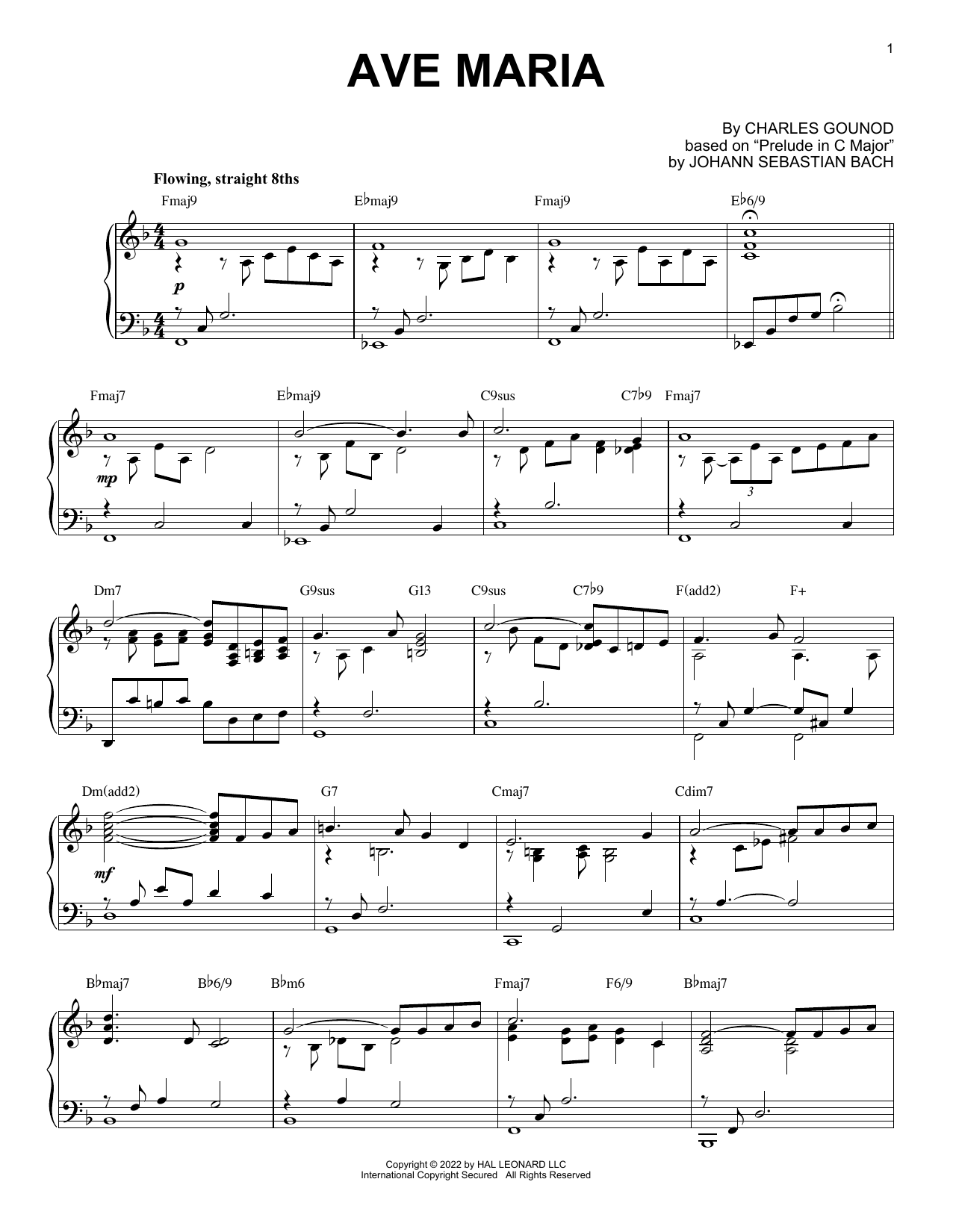Johann Sebastian Bach Ave Maria [Jazz version] (arr. Brent Edstrom) Sheet Music