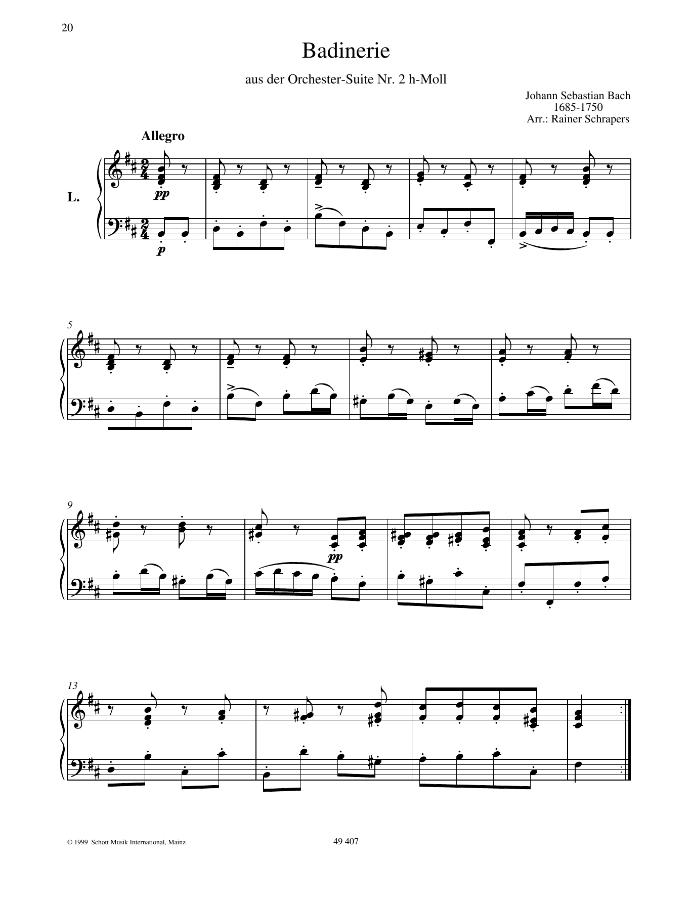 Johann Sebastian Bach Badinerie Sheet Music