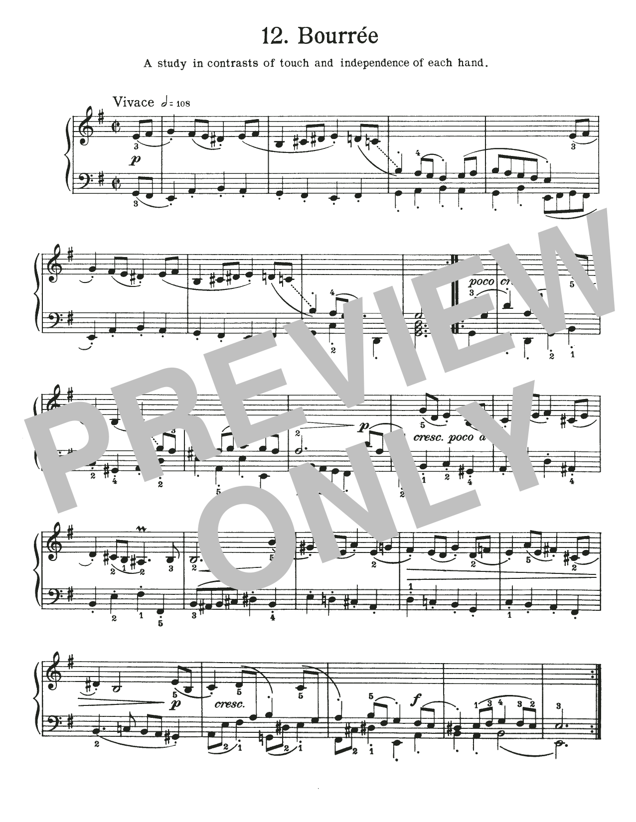 Johann Sebastian Bach Bourree, BWV 996 Sheet Music