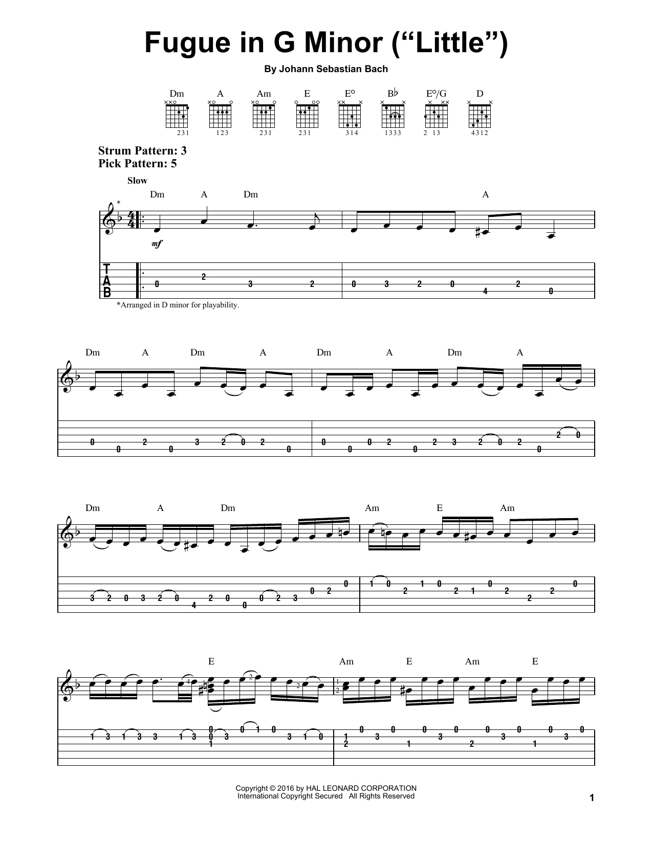 Johann Sebastian Bach Fugue In G Minor (Little) Sheet Music
