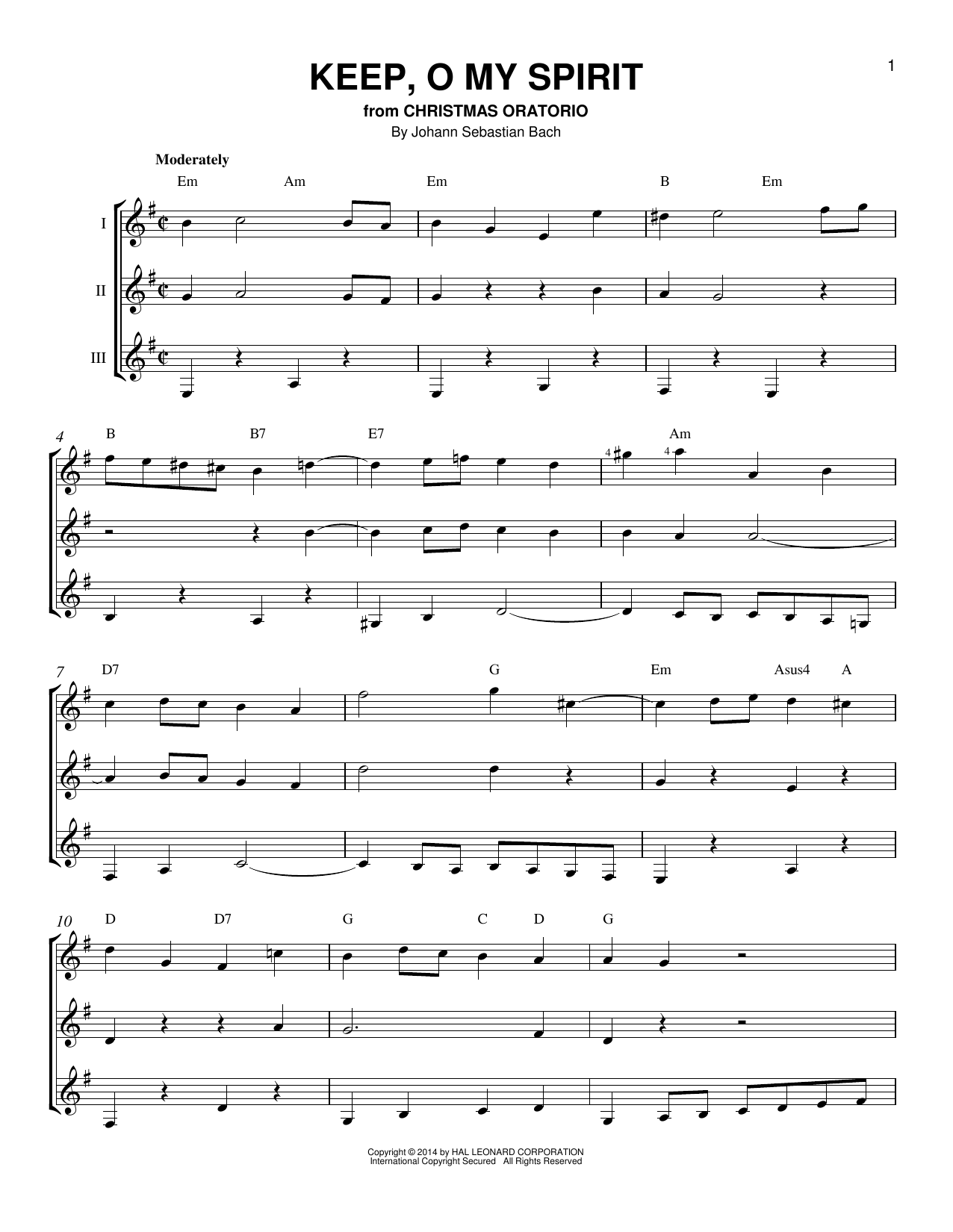 Johann Sebastian Bach Keep, O My Spirit Sheet Music