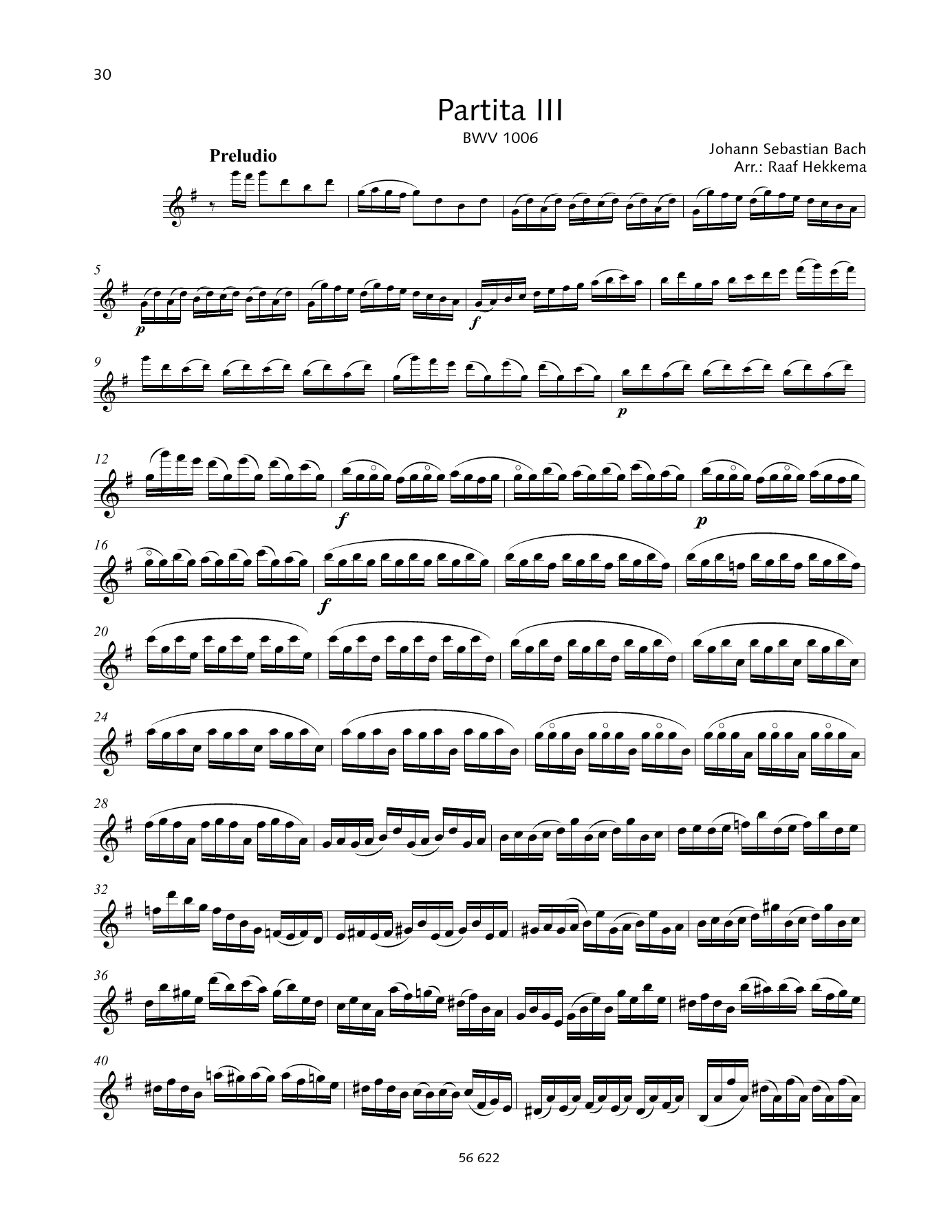 Johann Sebastian Bach Partita III Sheet Music