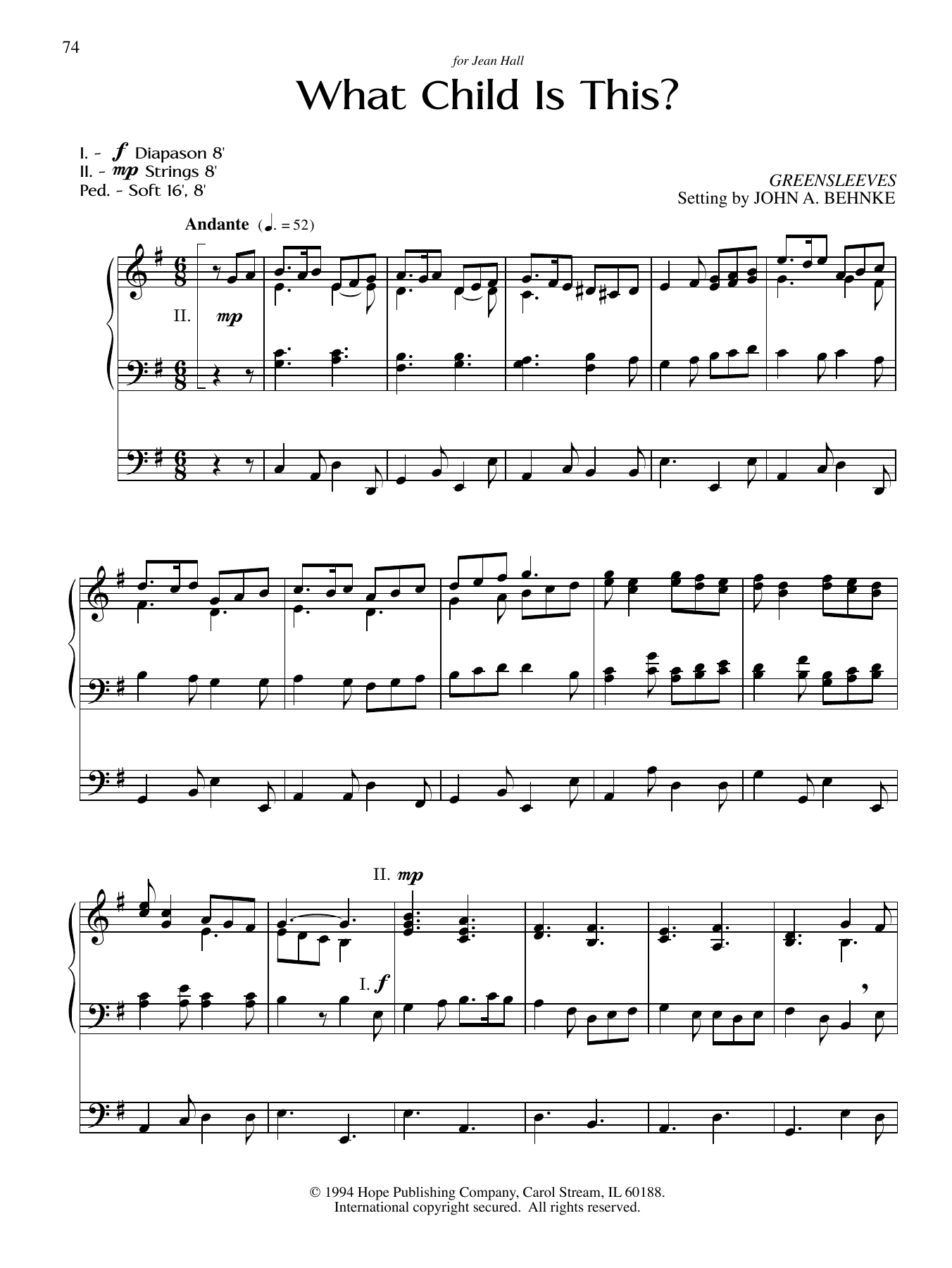 John A. Behnke What Child Is This? Sheet Music