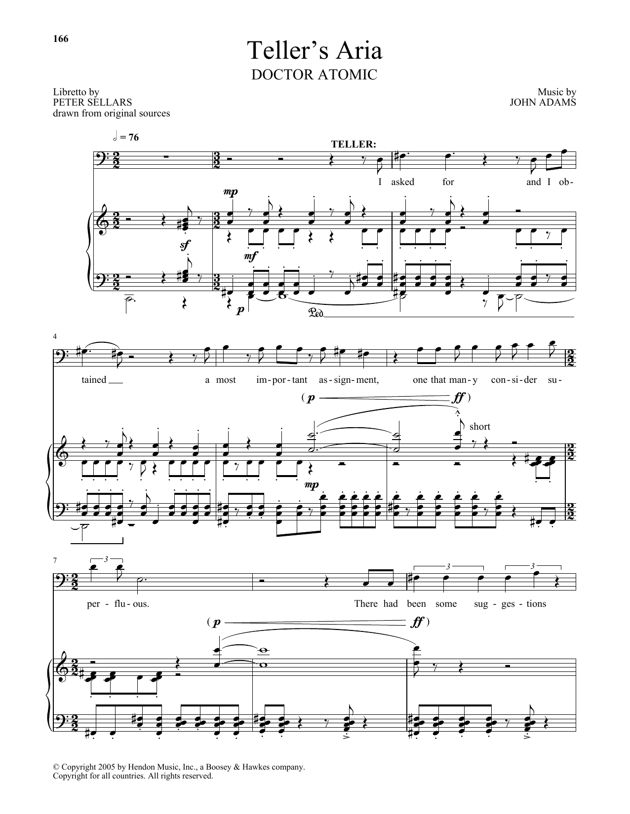 John Adams Teller's Aria (from Doctor Atomic) Sheet Music