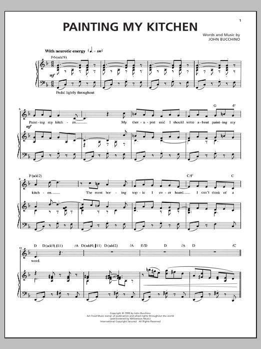 John Bucchino Painting My Kitchen Sheet Music