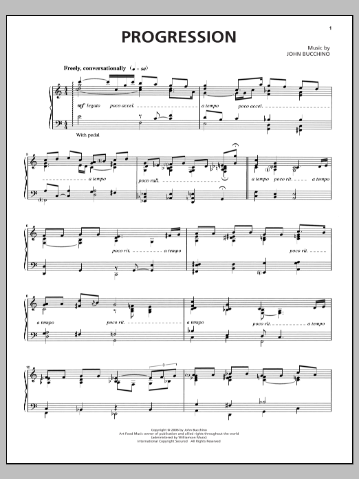 John Bucchino Progression Sheet Music