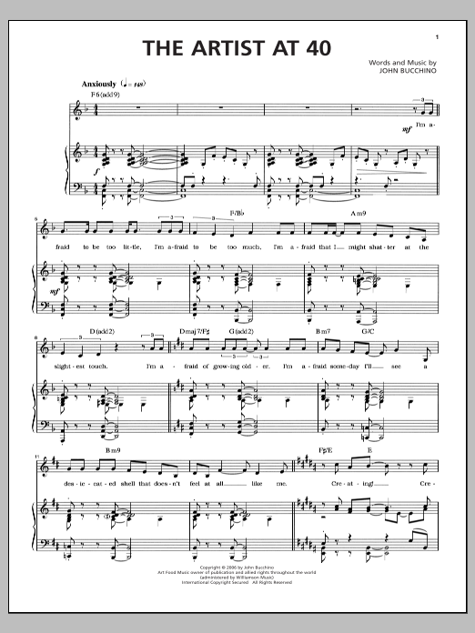 John Bucchino The Artist At 40 Sheet Music