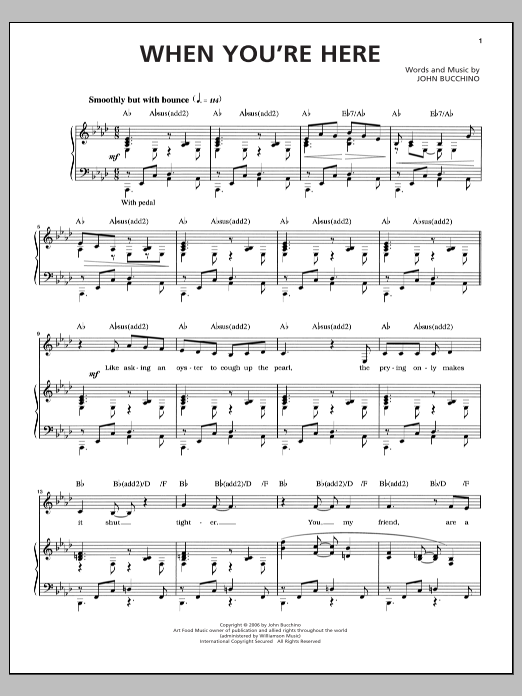 John Bucchino When You're Here Sheet Music