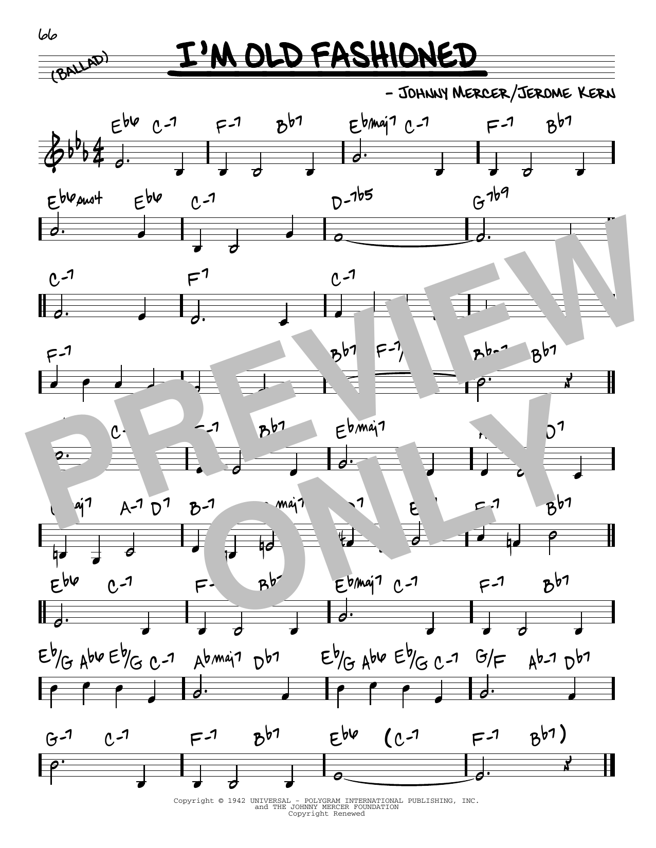 John Coltrane I'm Old Fashioned Sheet Music