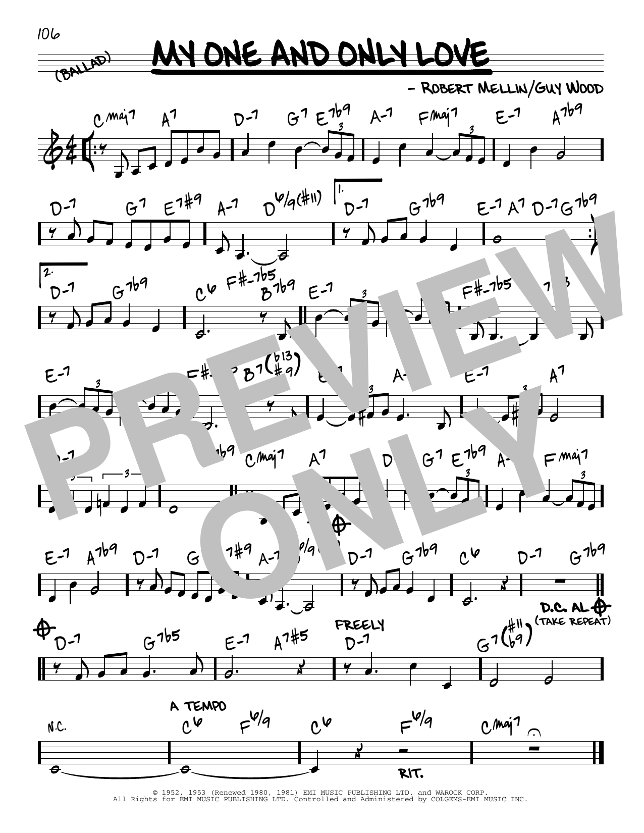 John Coltrane My One And Only Love Sheet Music