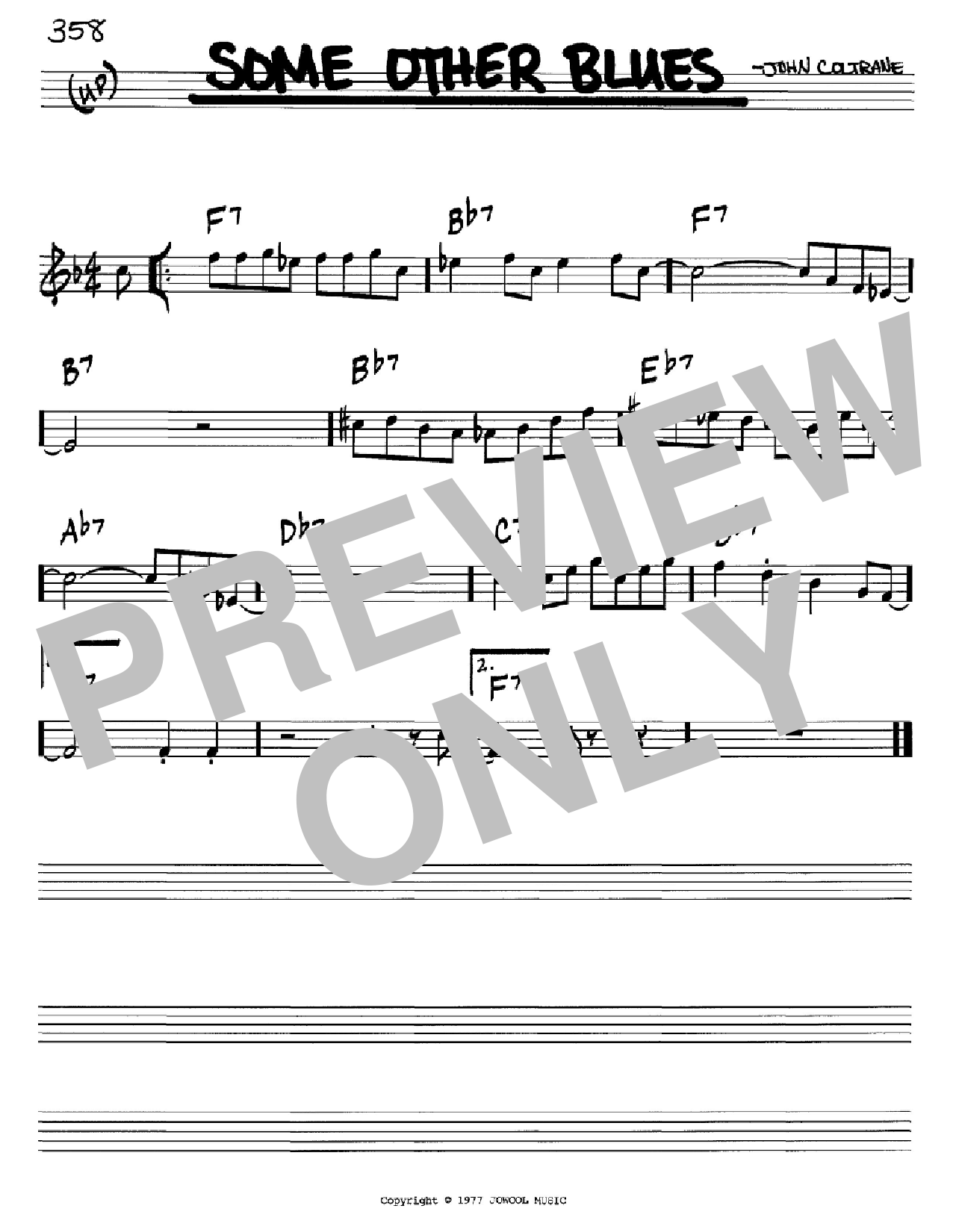 John Coltrane Some Other Blues Sheet Music