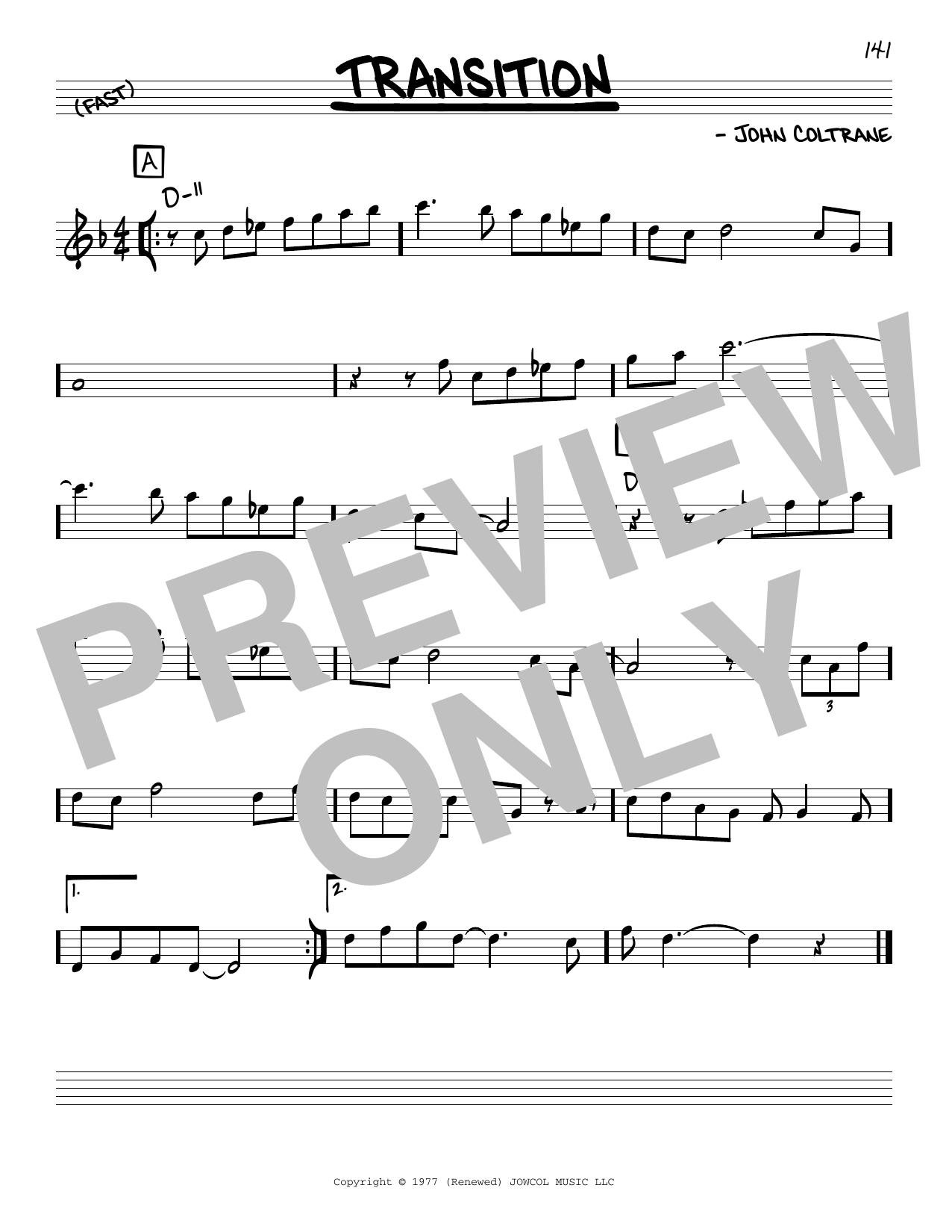 John Coltrane Transition Sheet Music