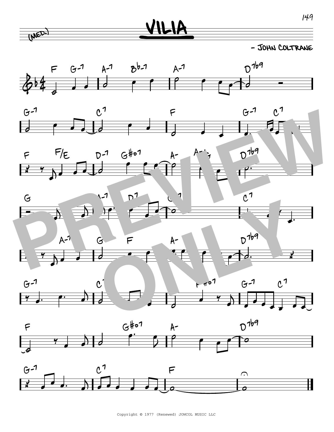 John Coltrane Vilia Sheet Music