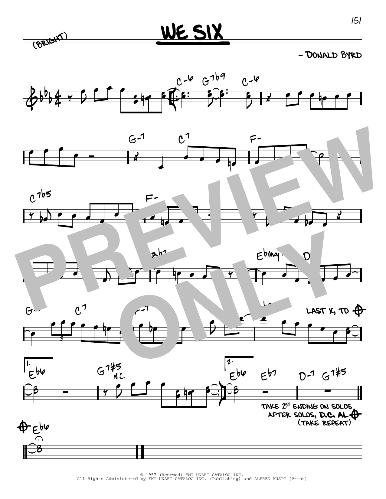 John Coltrane We Six Sheet Music