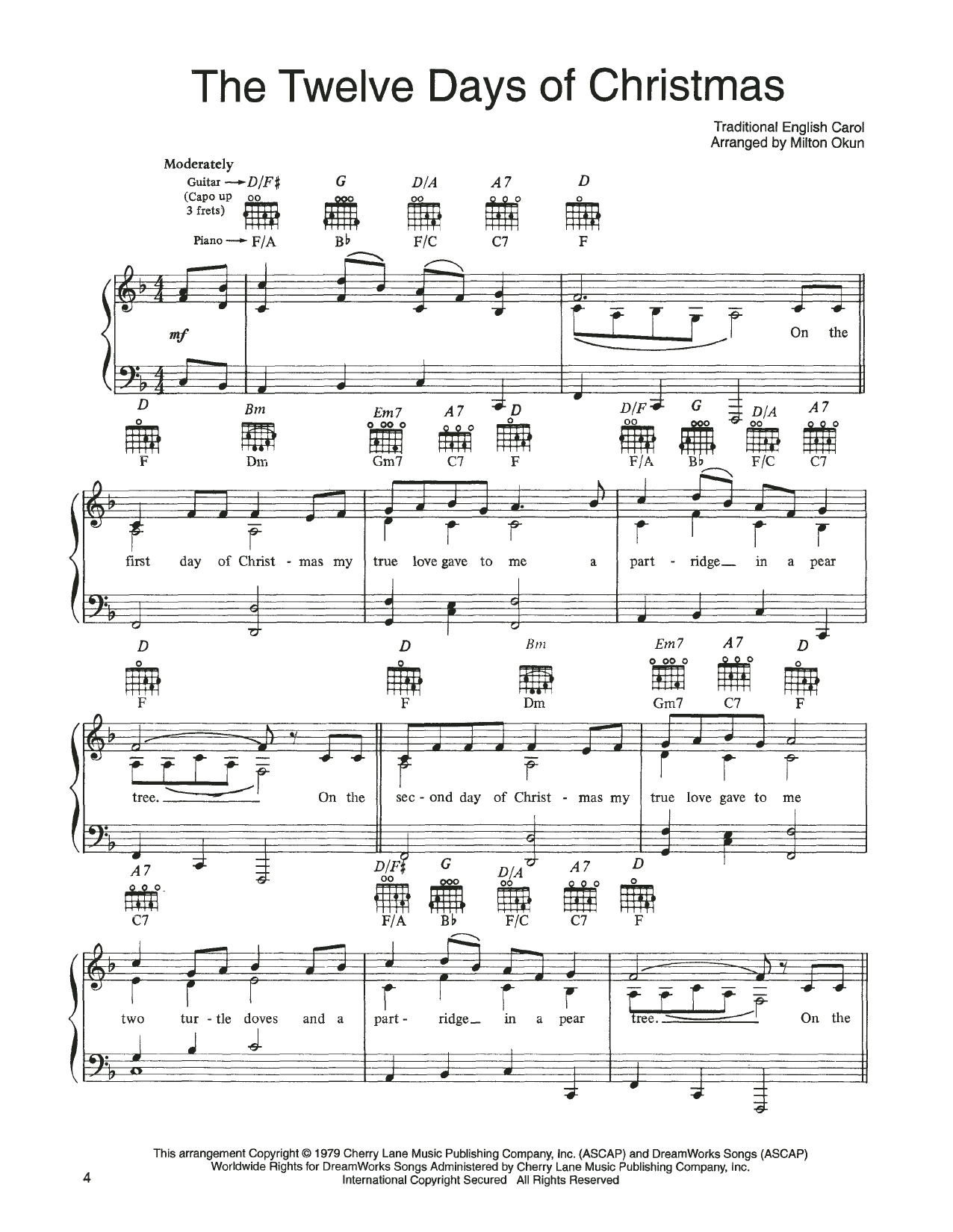 John Denver and The Muppets The Twelve Days Of Christmas (from A Christmas Together) Sheet Music
