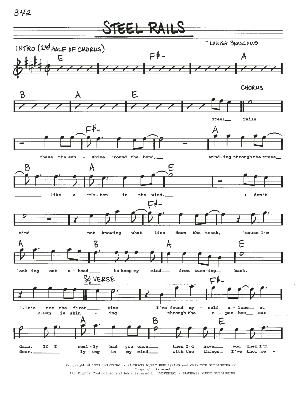John Denver Steel Rails Sheet Music
