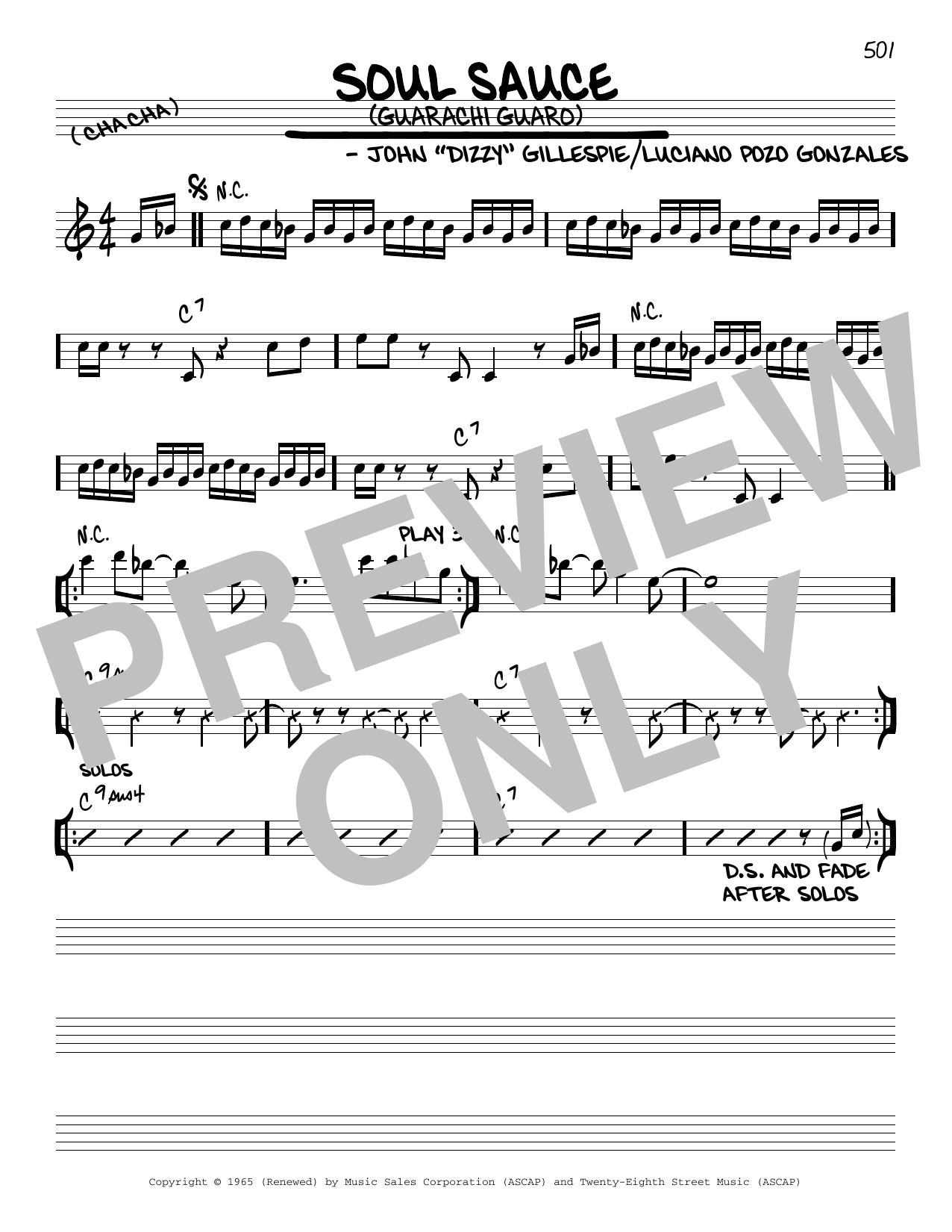 John Dizzy Gillespie Soul Sauce (Guarachi Guaro) Sheet Music