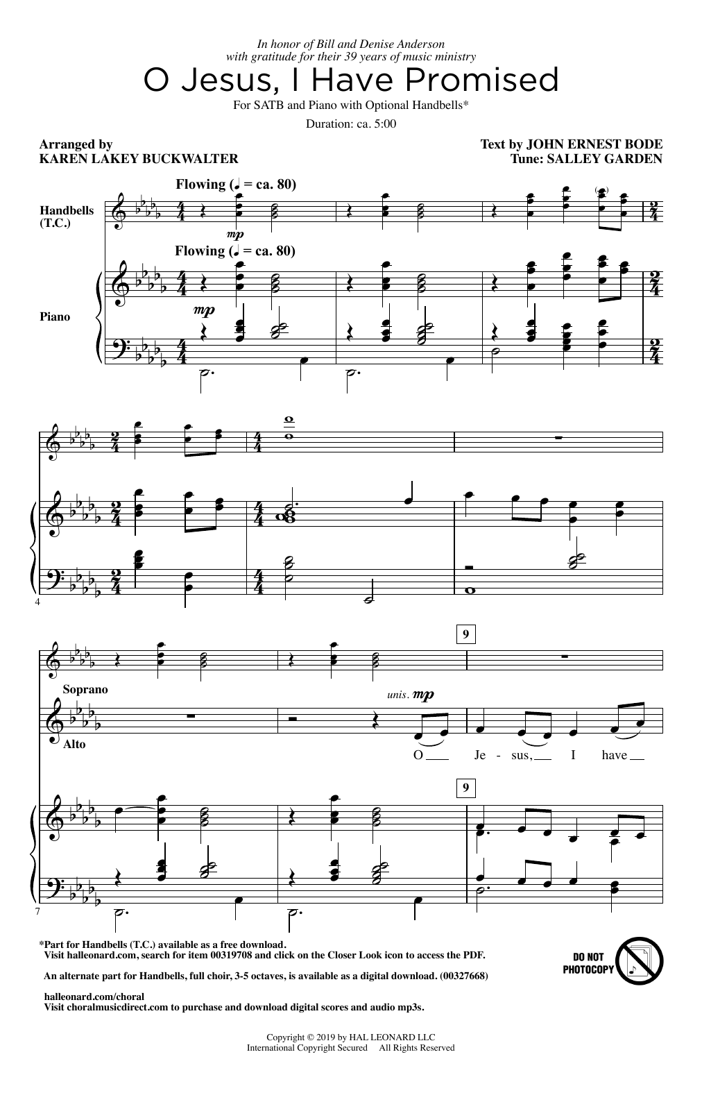 John E. Bode O Jesus, I Have Promised (arr. Karen Lakey Buckwalter) Sheet Music