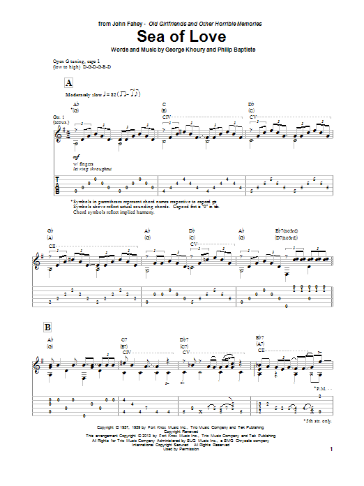 John Fahey Sea Of Love Sheet Music