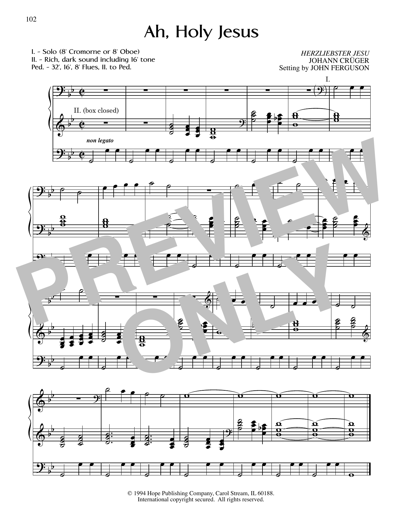 JOHN FERGUSON Ah, Holy Jesus Sheet Music