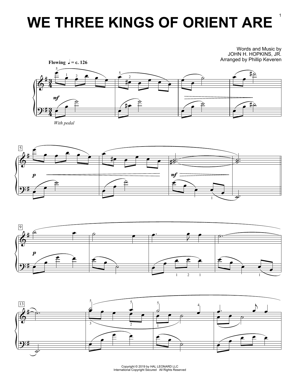 John H. Hopkins, Jr. We Three Kings Of Orient Are [Classical version] (arr. Phillip Keveren) Sheet Music