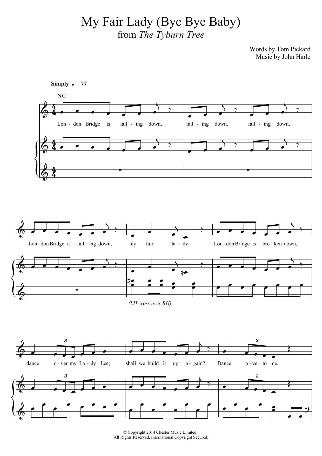 John Harle & Marc Almond My Fair Lady (Bye Bye Baby) Sheet Music