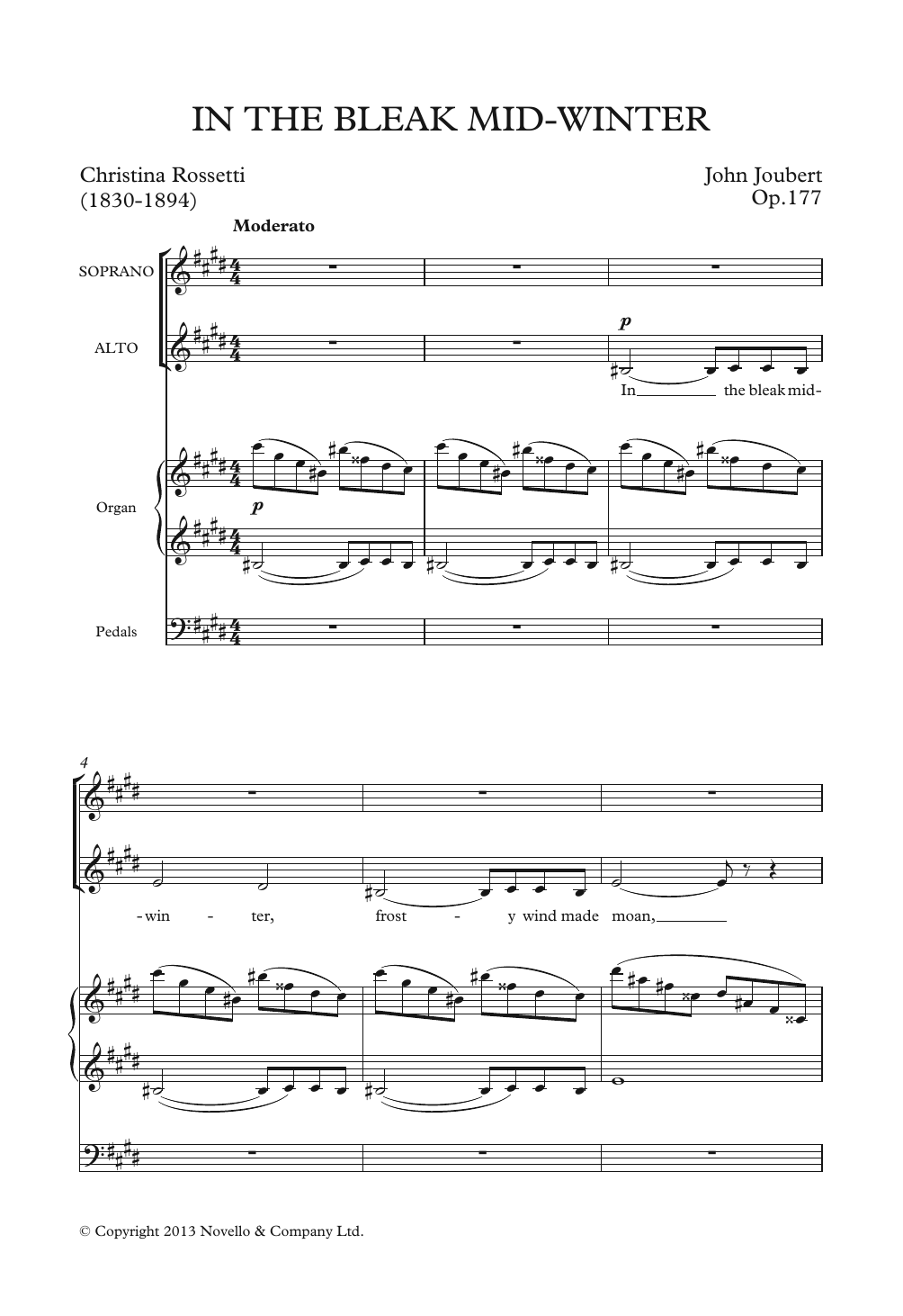 John Joubert In The Bleak Mid-Winter Sheet Music