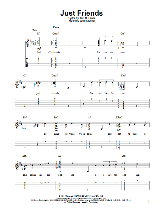 John Klenner Just Friends Sheet Music