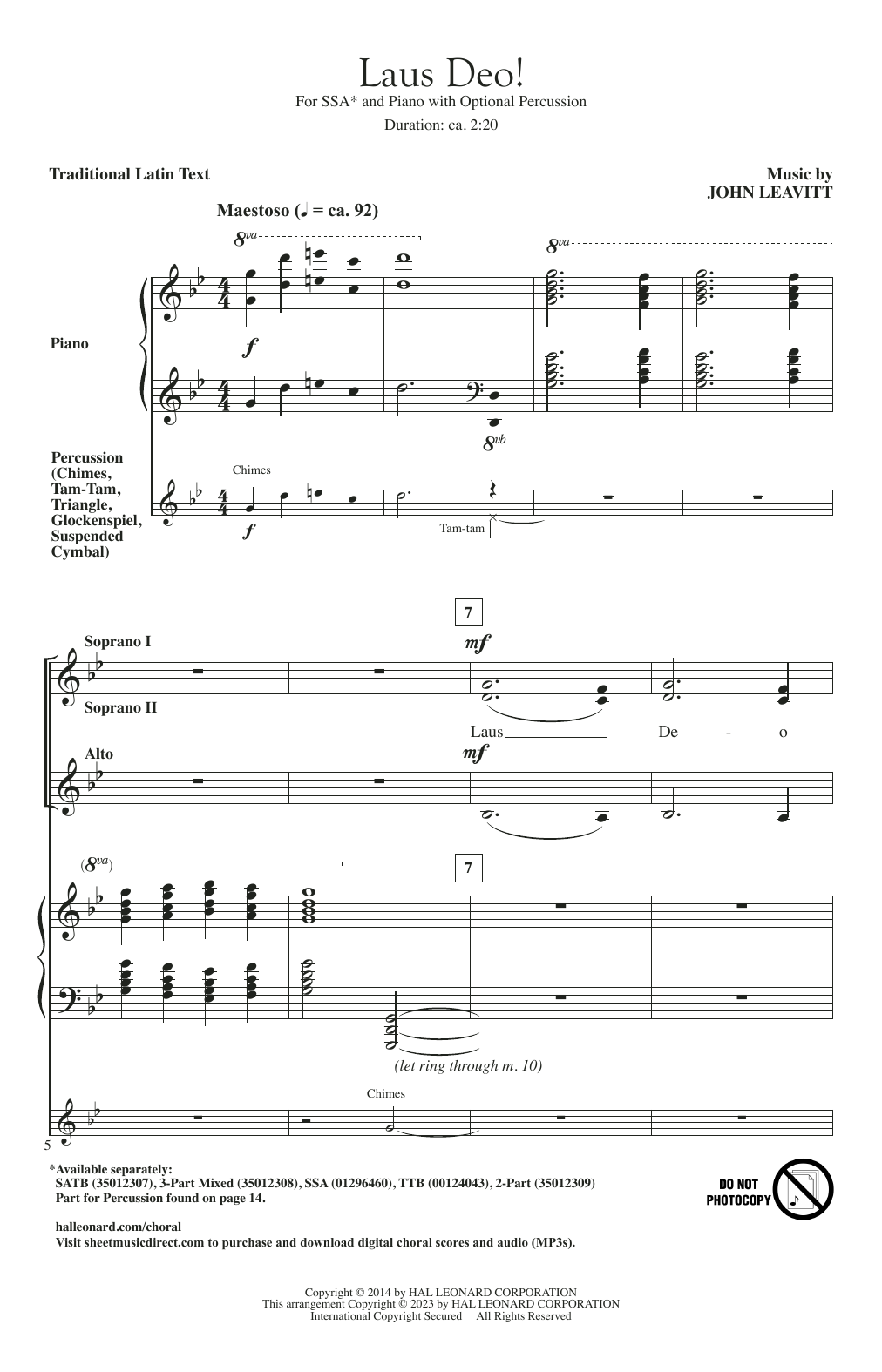 John Leavitt Laus Deo! Sheet Music
